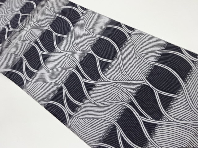 JAPANESE FUKURO OBI / WOVEN WAVY STRIPE